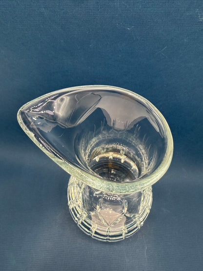 Heavy Cut Crystal Wine or Water Decanter Clear Glass /rw