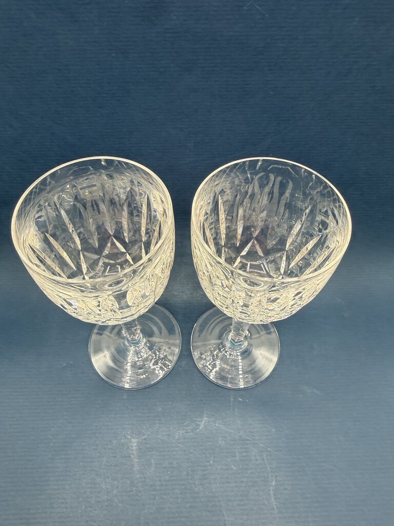 Waterford Clear Crystal Kildare Claret Wine Glasses set of 2 /roh