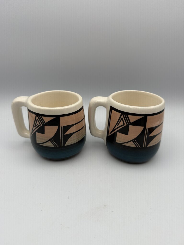 Set of 3 UTE Mountain Pottery Coffee Cups Signed /roh