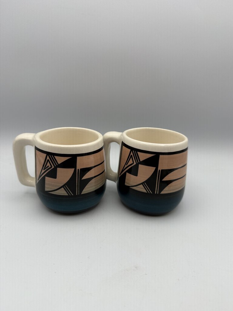 Set of 3 UTE Mountain Pottery Coffee Cups Signed /roh