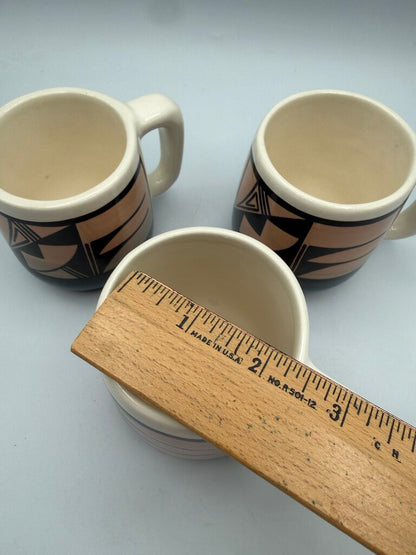 Set of 3 UTE Mountain Pottery Coffee Cups Signed /roh