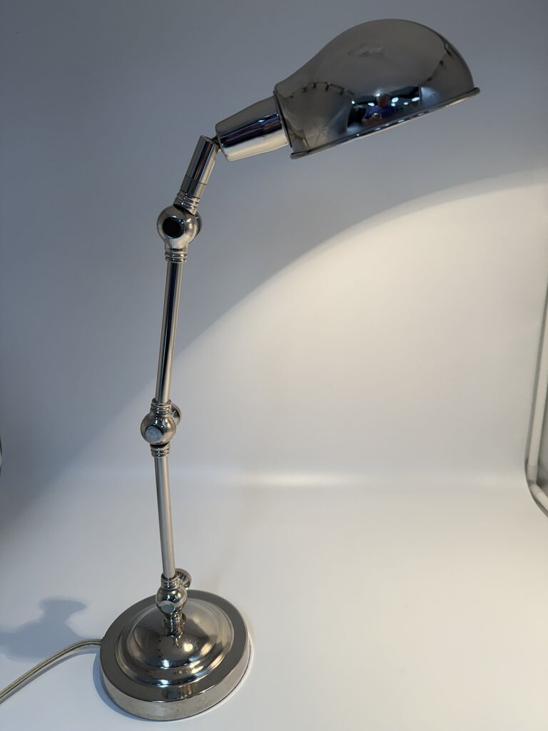 Chrome Adjustable Table Lamp Weighted Base /rw
