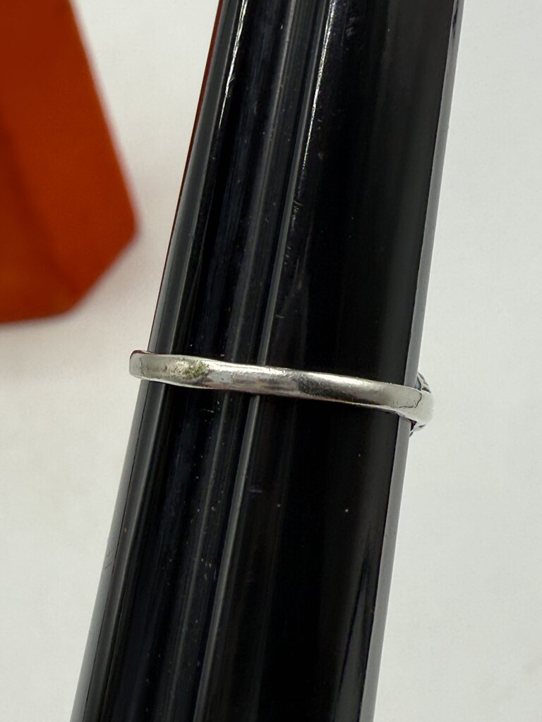 Vtg Sterling Silver Ring w/Heart Blue Topaz Gemstone Size 4.5 /ro
