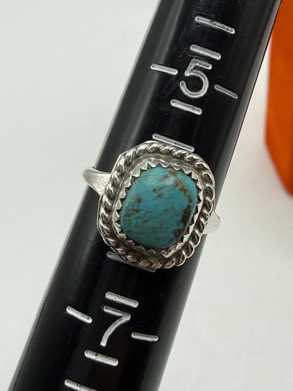 VTG Sterling Silver Ring with Turquoise Stone size 6 /ro
