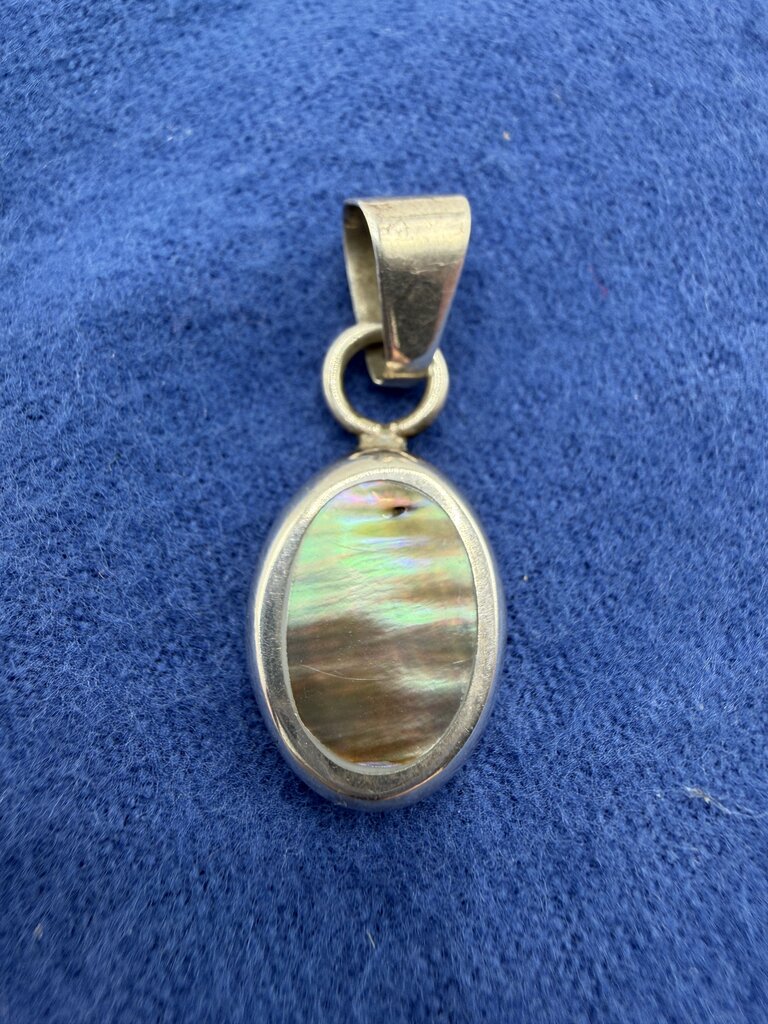 Abalone Shell Oval Shape 925 Sterling Silver Bezel Setting Pendant /ro