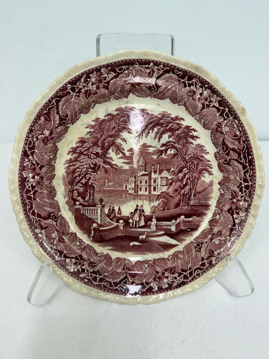 Antique Mason’s Ironstone Vista England Red Platter /rw