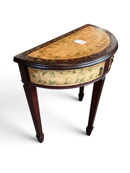 Half Cresent Table W/ 2 Swing Out Drawers