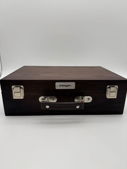 KingArt Wooden Artist Storage Box 2-Tier Espresso Finish /rw
