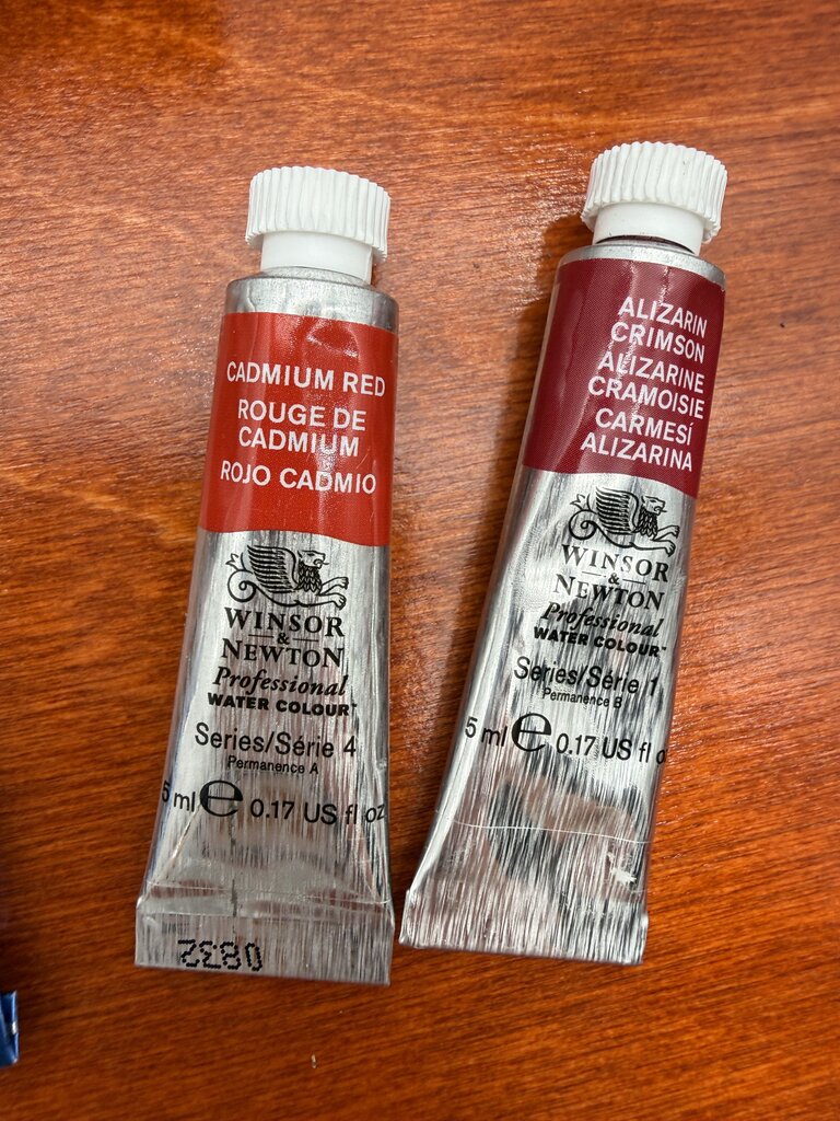 Artist Supplies Winsor & Newton Water Colours, Ceramic Palette, Wood Storage Case /rw