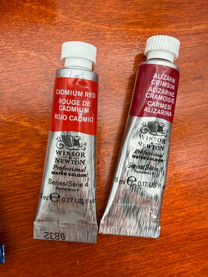 Artist Supplies Winsor & Newton Water Colours, Ceramic Palette, Wood Storage Case /rw