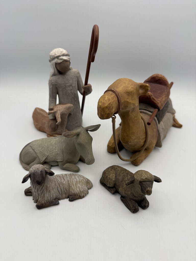 Willow Tree Shepard & Stable Animals Set of 5 Nativity Figurines /rw