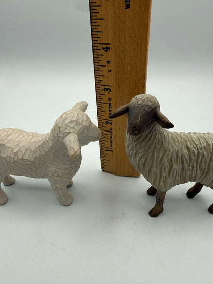 Willow Tree Nativity Figurines Shepardess,Donkey, Goat 2 Sheep /rw