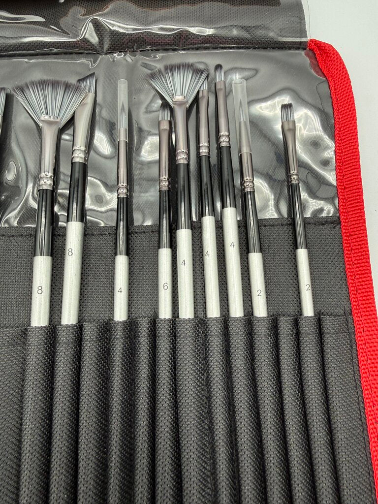Artist Paint Brush Set of 19 pcs w/Carrying Case /roh