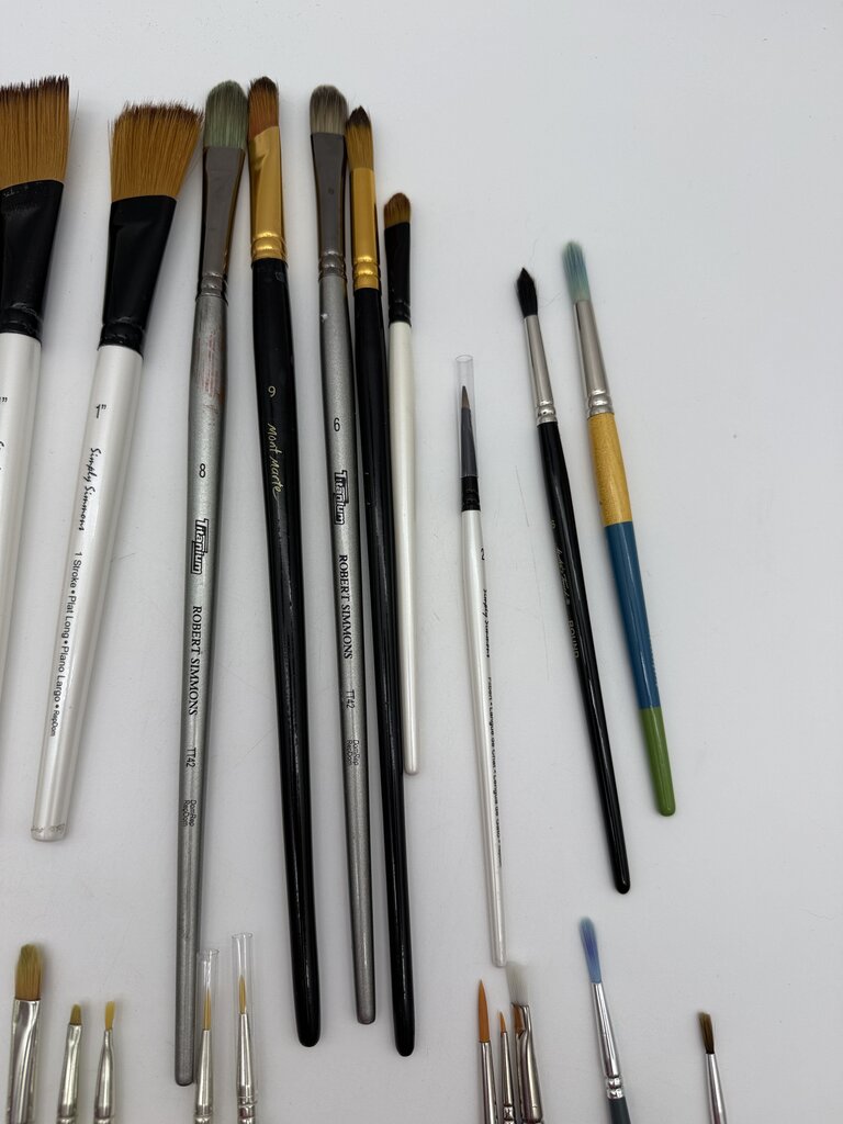 Artist Paint Brush set of 29 brushes in Canvas Soft Roll Case /roh