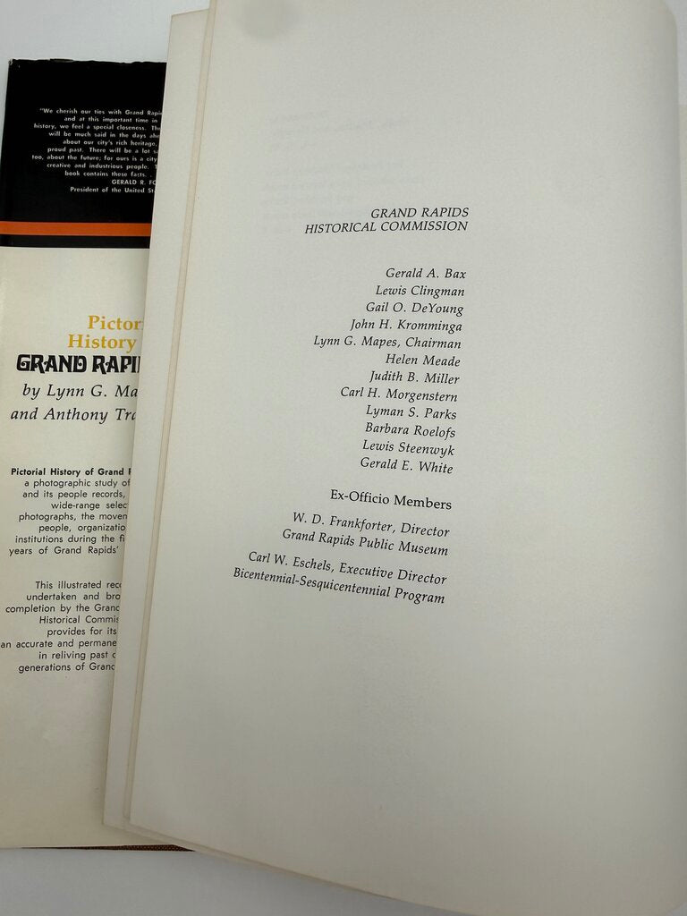 1976 Pictorial History of Grand Rapids Mapes & Travis Hardcover Book /ro