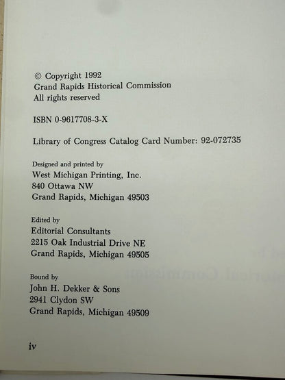 A Grand Rapids Sampler by Gordon L. Olson 1992 HC /ro