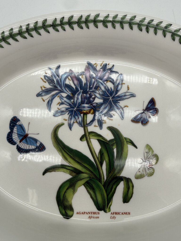 Portmeirion Botanic Garden Fire & Ice African Lily Double Handle Oval Serving Dish /rb