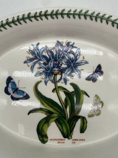 Portmeirion Botanic Garden Fire & Ice African Lily Double Handle Oval Serving Dish /rb