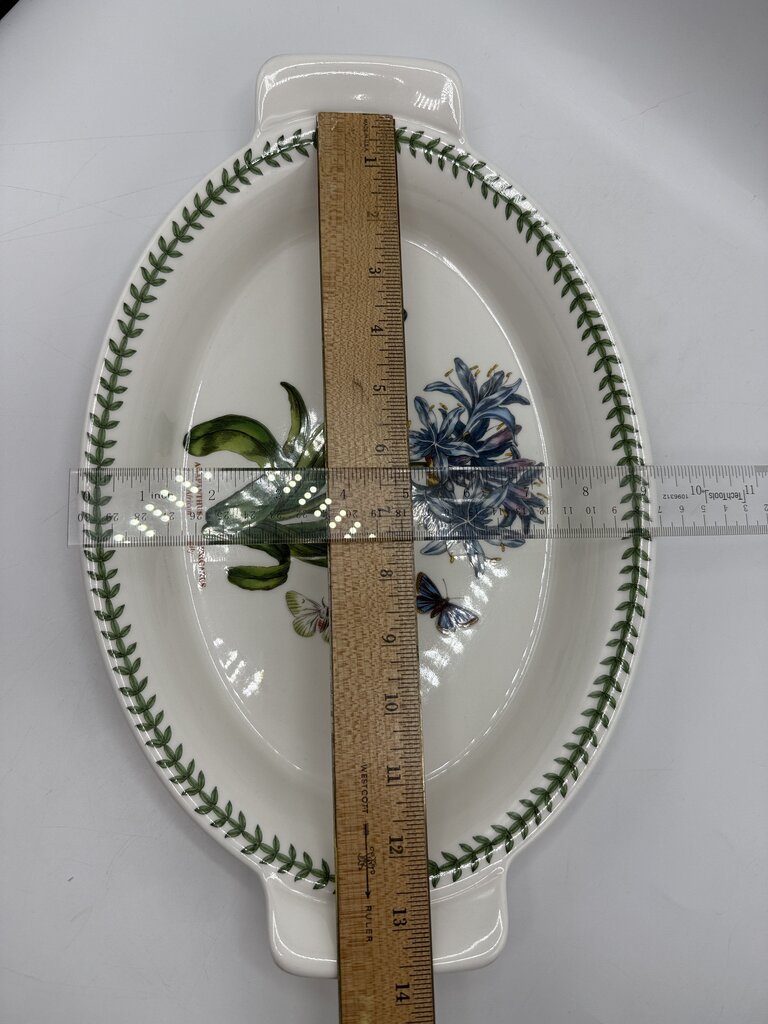 Portmeirion Botanic Garden Fire & Ice African Lily Double Handle Oval Serving Dish /rb