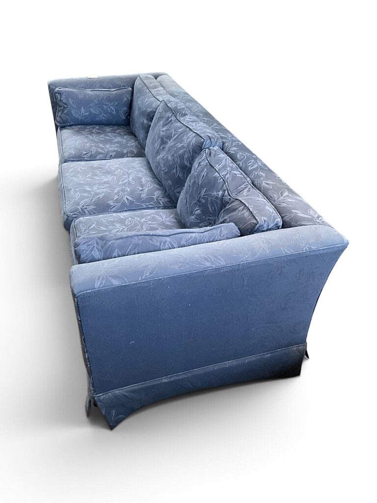 Blue Floral Patterned Track Arm Sofa