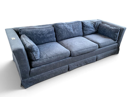 Blue Floral Patterned Track Arm Sofa