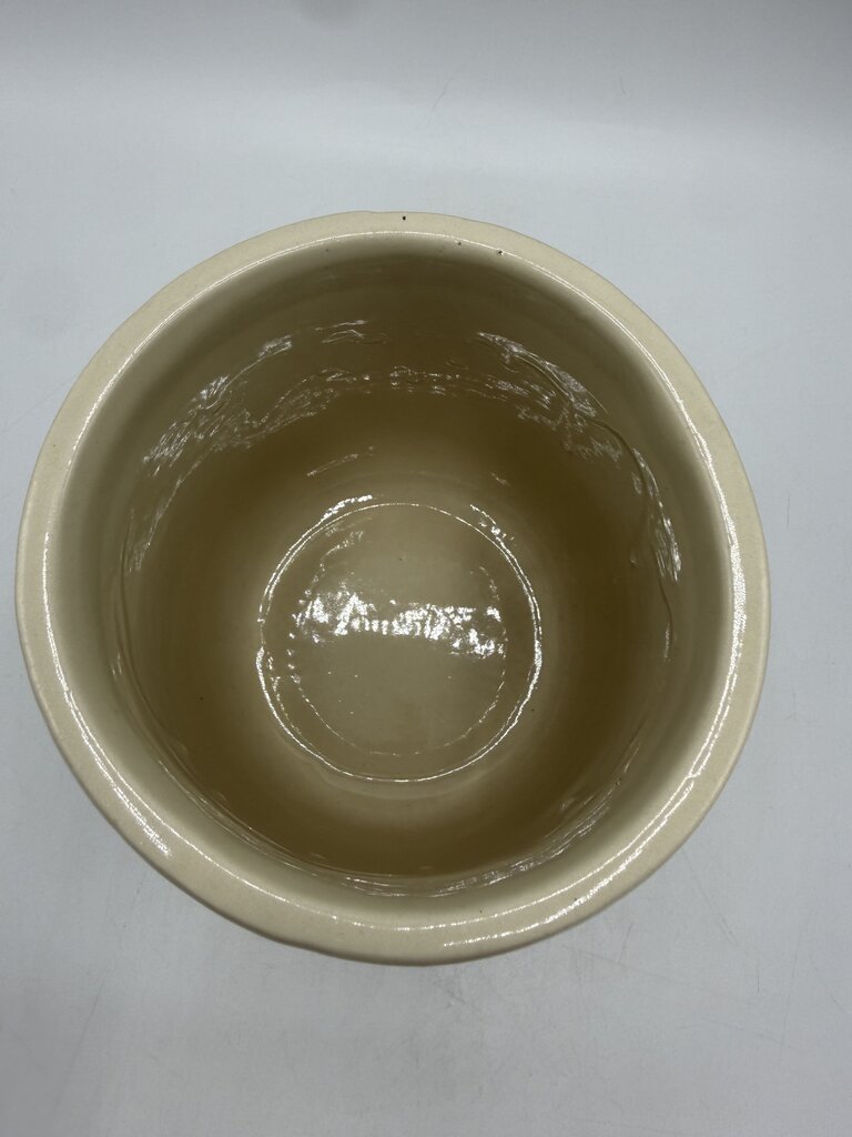 VTG McCoy Pottery Medium Canister Pink & Blue Stripe /rw