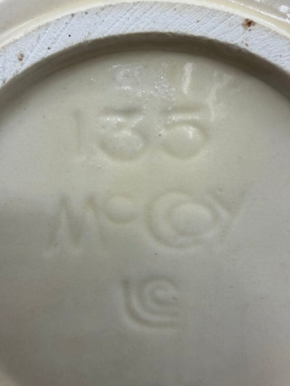 VTG McCoy Pottery Medium Canister Pink & Blue Stripe /rw