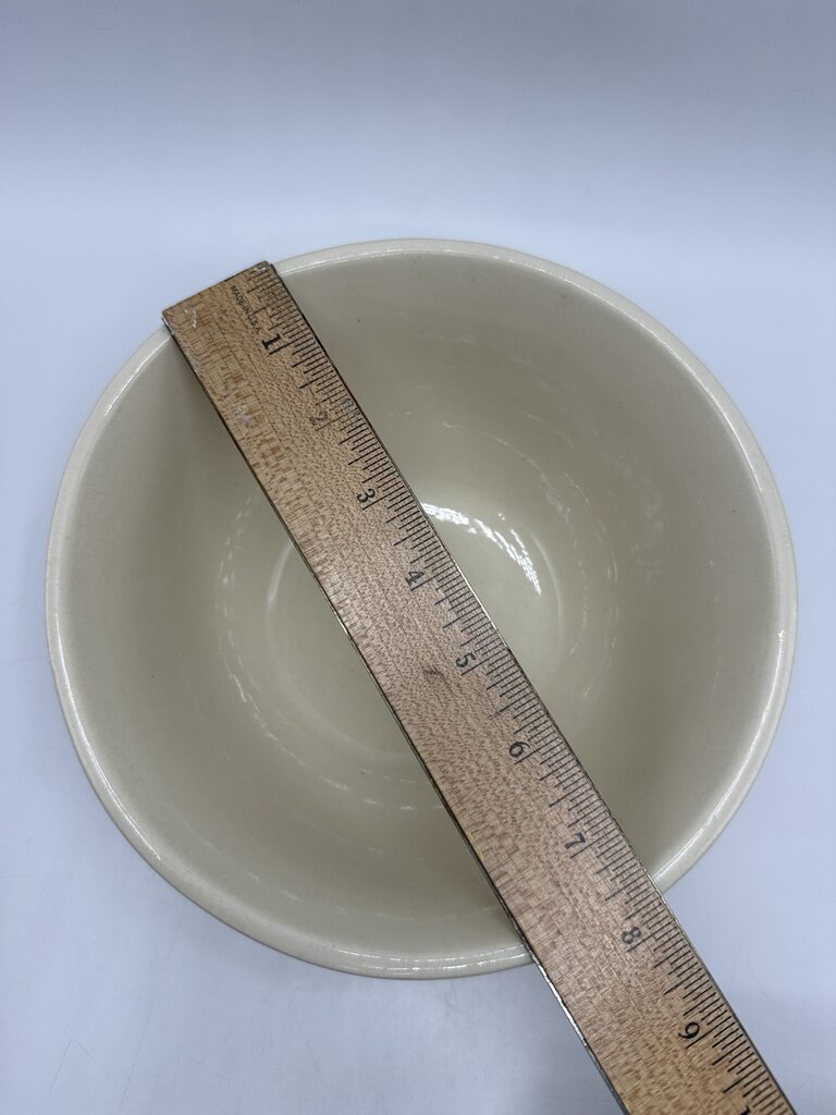 VTG McCoy Pottery #8 Mixing Bowl Pink & Blue Stripe /rw