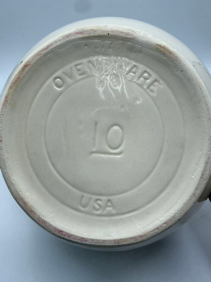 VTG McCoy Pottery #10 Mixing Bowl Pink and Blue Stripes /rw