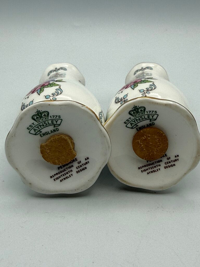 Aynsley Pembroke Bone China Salt & Pepper Shaker Set /ro