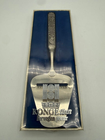 Konge Tinn Norwegian Pewter Cheese Slicer Planer /ro