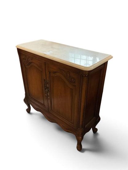 French Provincial Styled Marble Top Cabinet