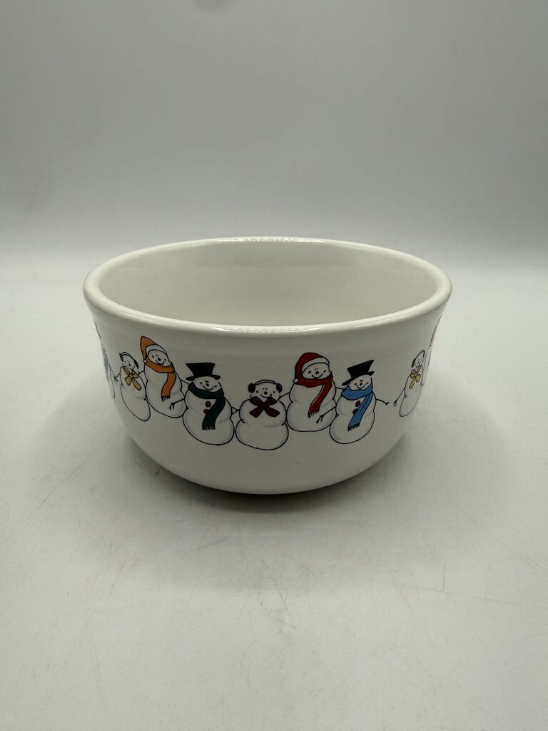 Homer Laughlin Fiestaware White Snowmen Gusto Bowl /rc