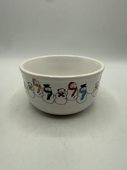 Homer Laughlin Fiestaware White Snowmen Gusto Bowl /rc