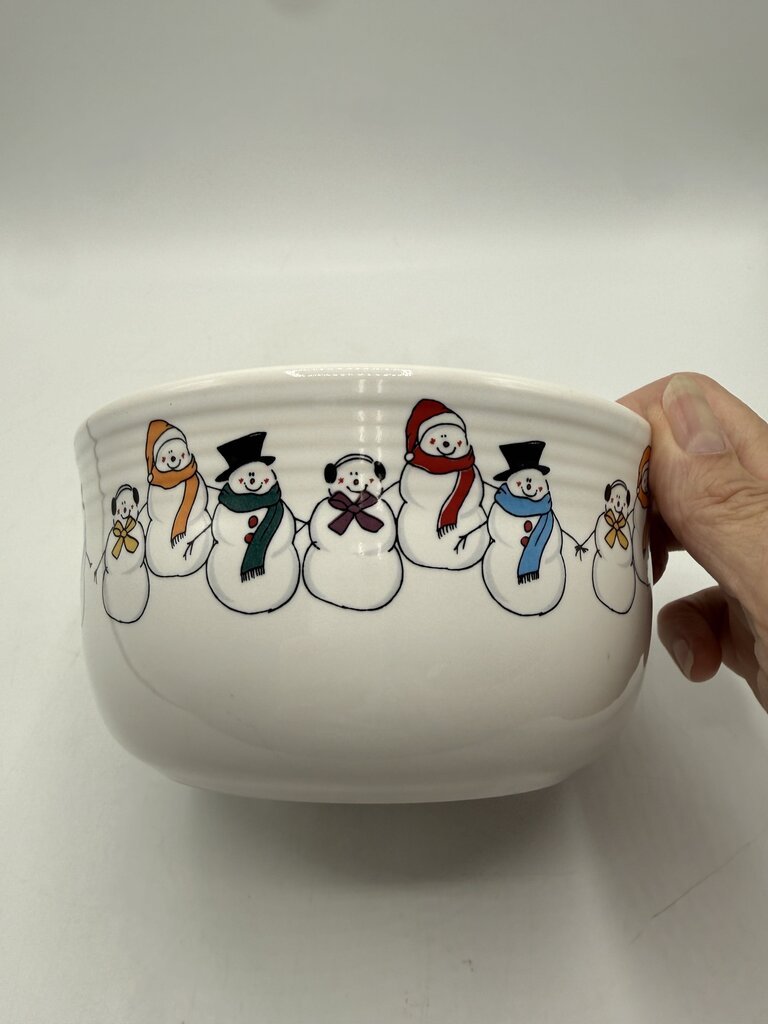 Homer Laughlin Fiestaware White Snowmen Gusto Bowl /rc