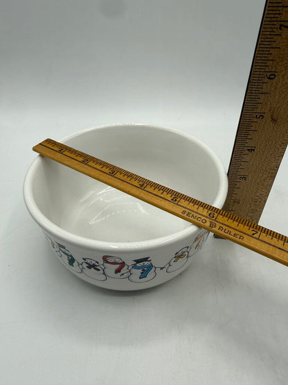 Homer Laughlin Fiestaware White Snowmen Gusto Bowl /rc