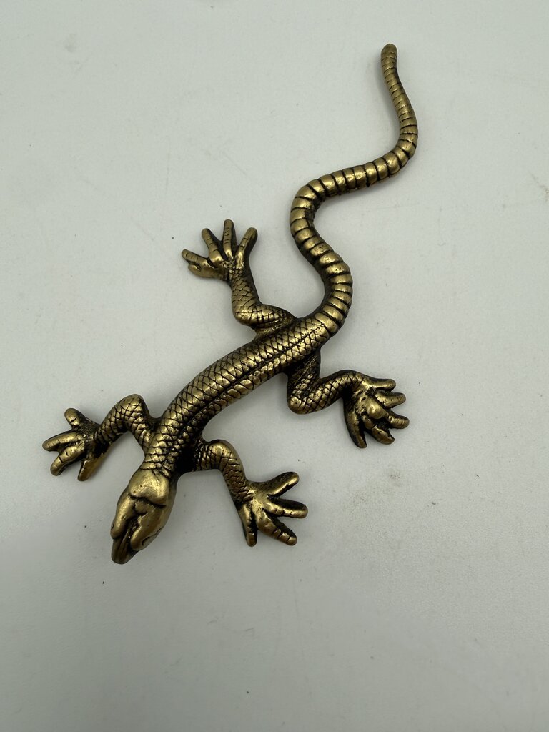 Keeler Brass Co. Solid Brass Salamander Paperweight Keepsake /roh