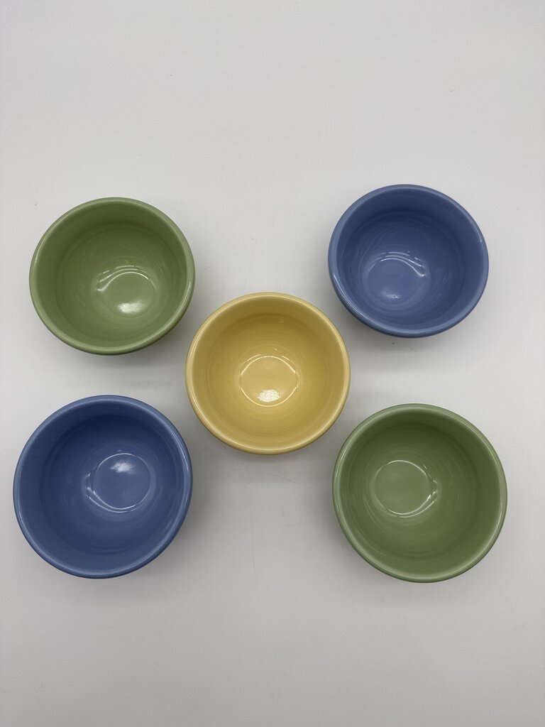 Set of 5 Henn Pottery Solid Color Bowls 4.5” Diameter /roh