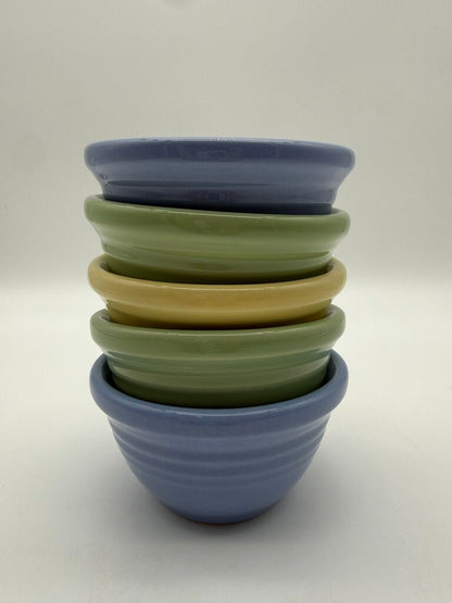 Set of 5 Henn Pottery Solid Color Bowls 4.5” Diameter /roh