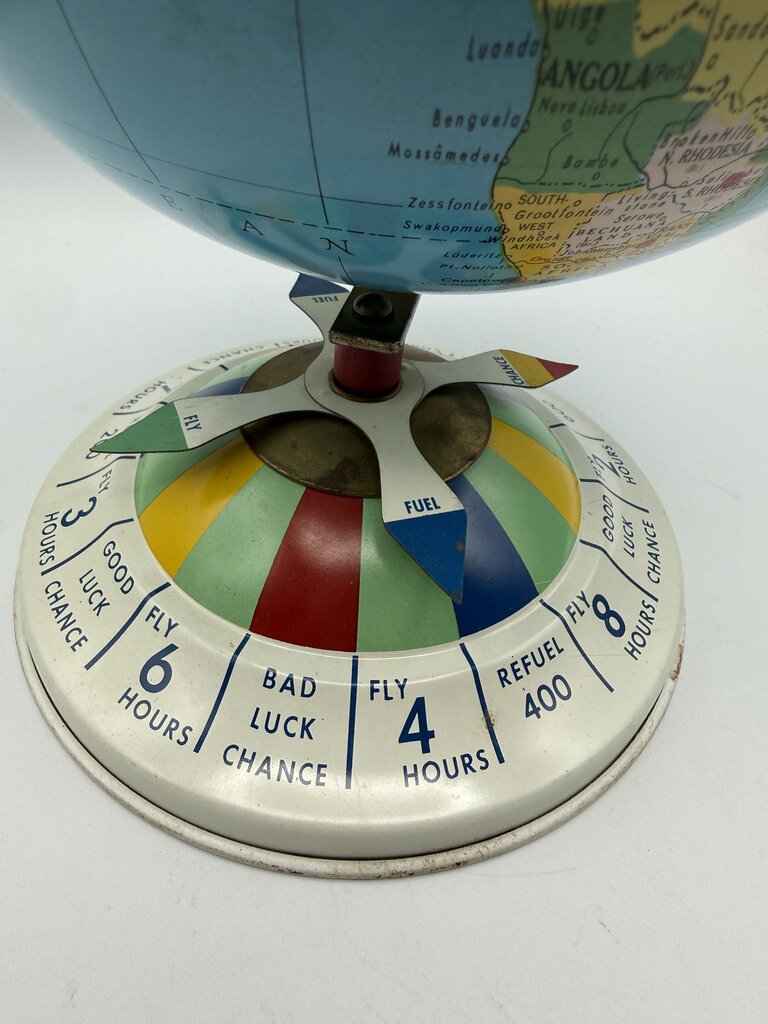 Vtg. Replogle Globes Inc 8” Magnetic Air Race Globe w/3 Planes /ro