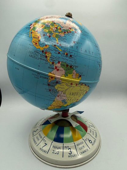 Vtg. Replogle Globes Inc 8” Magnetic Air Race Globe w/3 Planes /ro