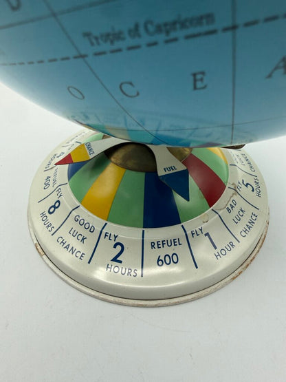 Vtg. Replogle Globes Inc 8” Magnetic Air Race Globe w/3 Planes /ro