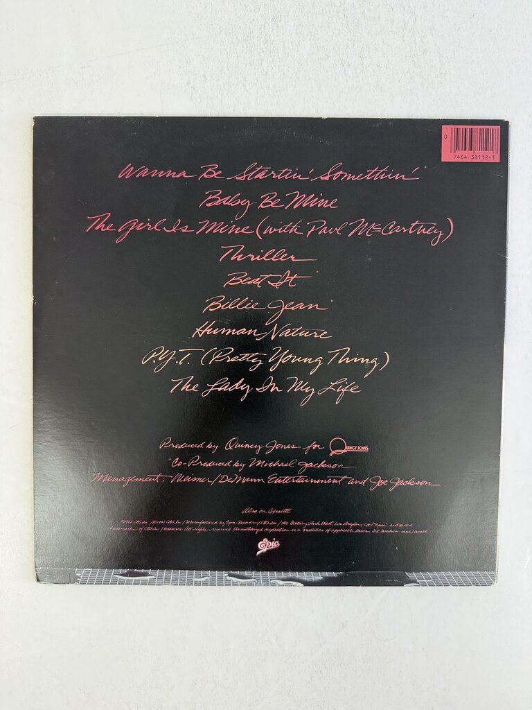 1982 Michael Jackson Thriller Vinyl Record Album /ro