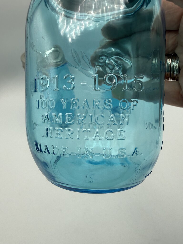 Set of 3 Ball Blue Perfect Mason Jar Pint 100 Years /roh