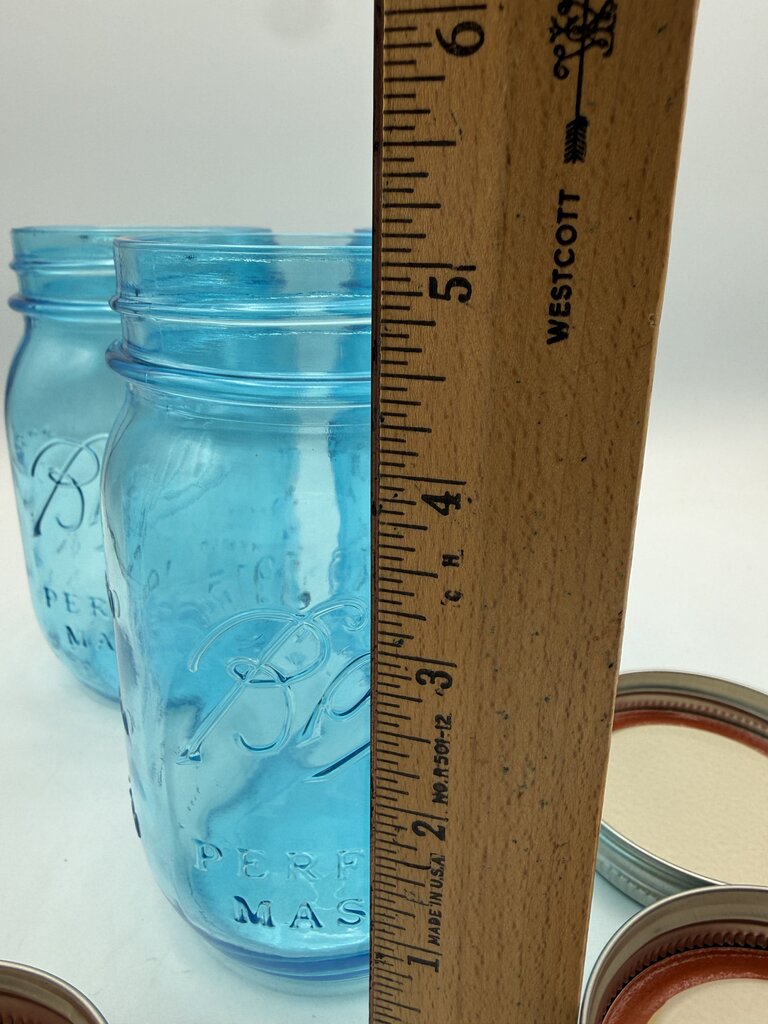 Set of 3 Ball Blue Perfect Mason Jar Pint 100 Years /roh