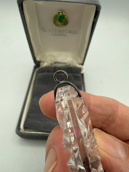 VTG Waterford Crystal Teardrop Pendant w/Pouch & Box /ro