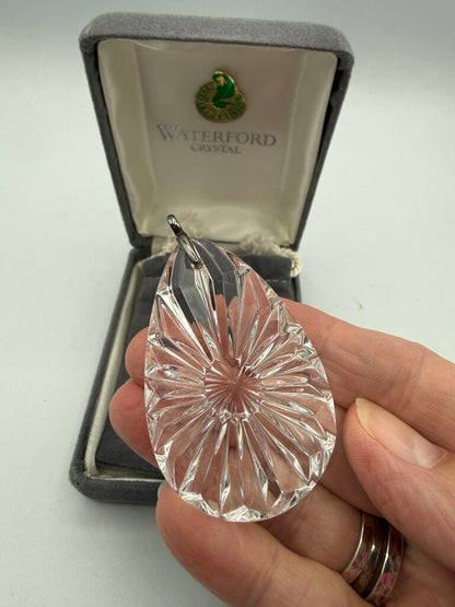 VTG Waterford Crystal Teardrop Pendant w/Pouch & Box /ro