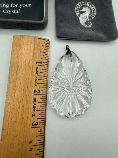 VTG Waterford Crystal Teardrop Pendant w/Pouch & Box /ro