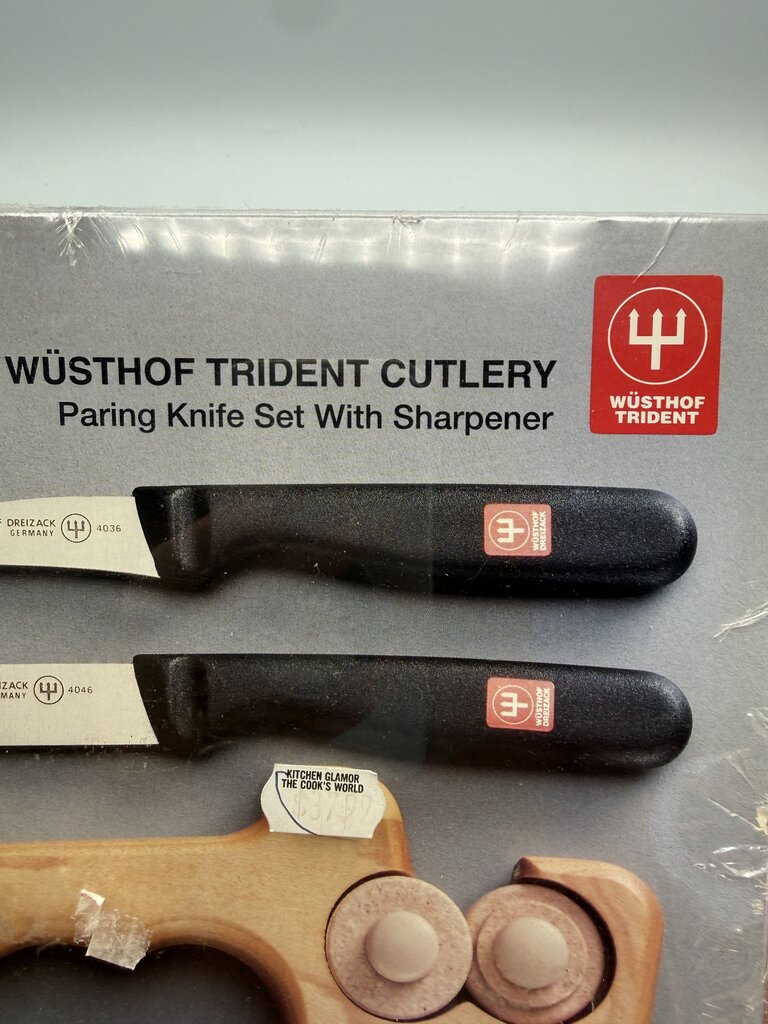 Wusthof Trident Cutlery Pairing Knife Set w/Sharpener NIB /rw