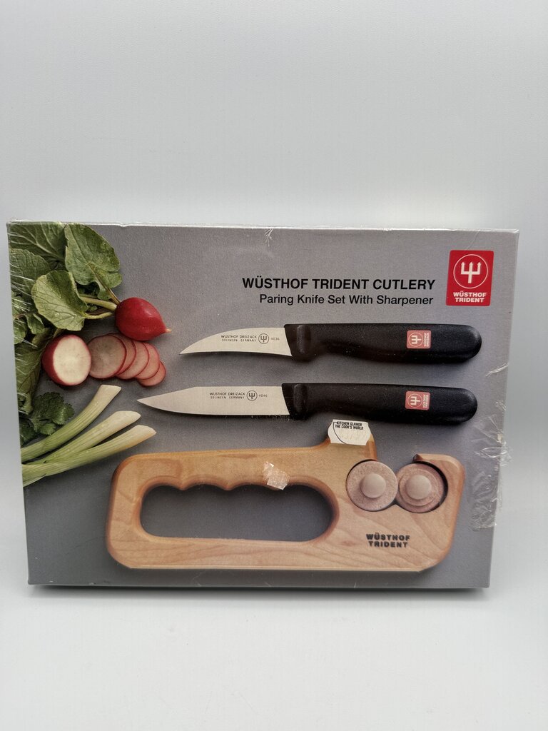 Wusthof Trident Cutlery Pairing Knife Set w/Sharpener NIB /rw
